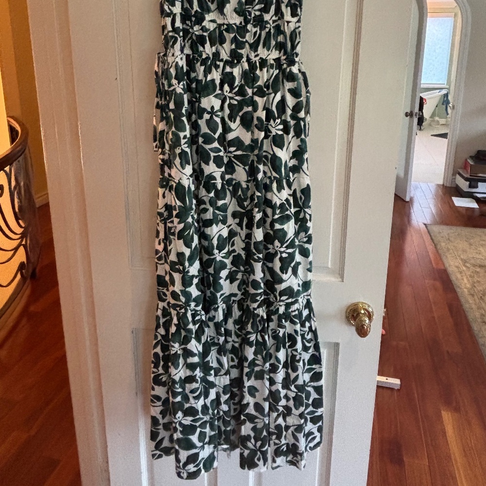Green and White Maxi Dress